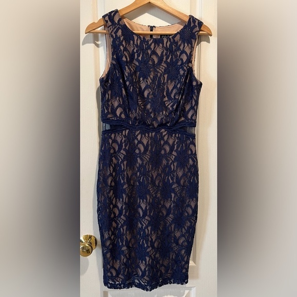 Dresses & Skirts - Dj-jaz dress, blue and beige, to the knee length, sleeveless , Size 8